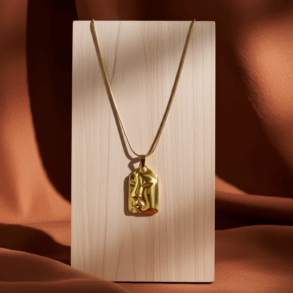 Abstract Face Pendant Necklace – Bold Artistic Expression ✨ - Ruposhree