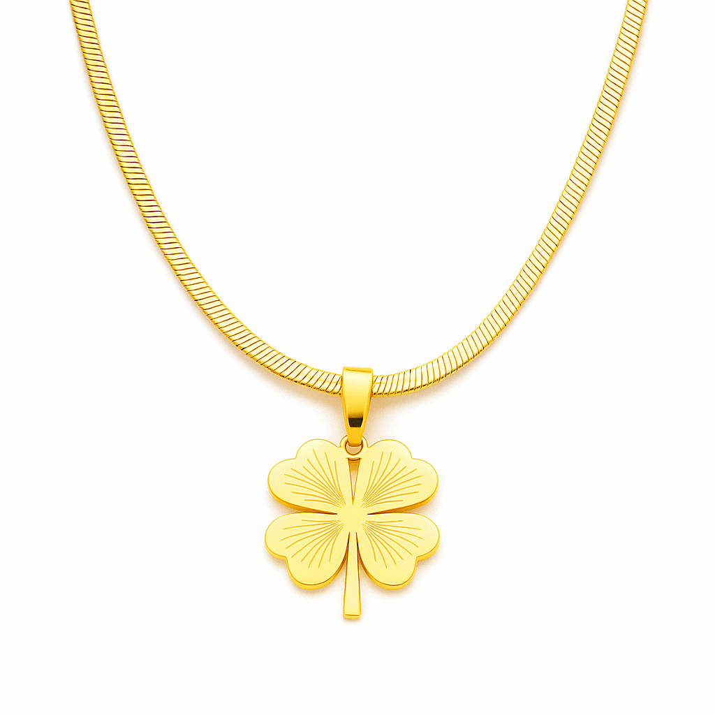Clover Luxe Gold Pendant Necklace - Ruposhree