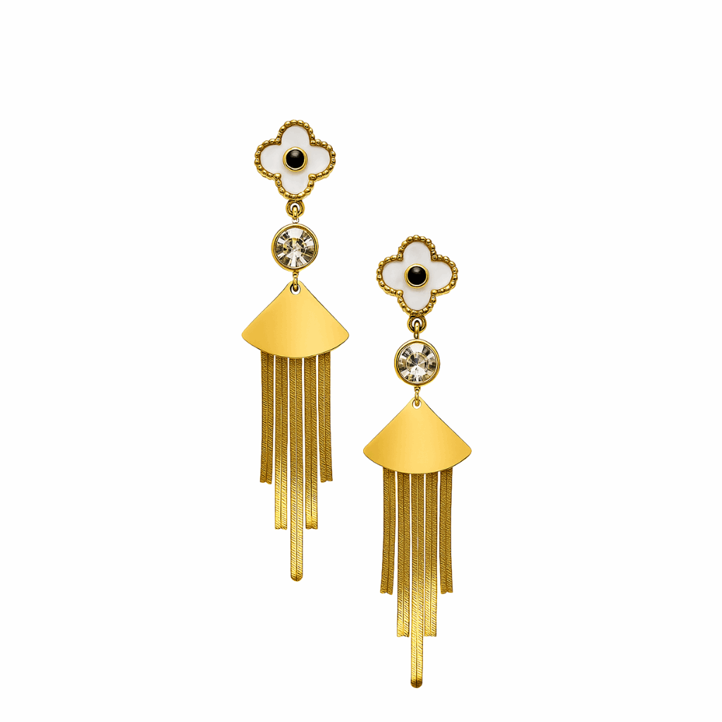 Celestial Bloom Tassel Earrings - Ruposhree