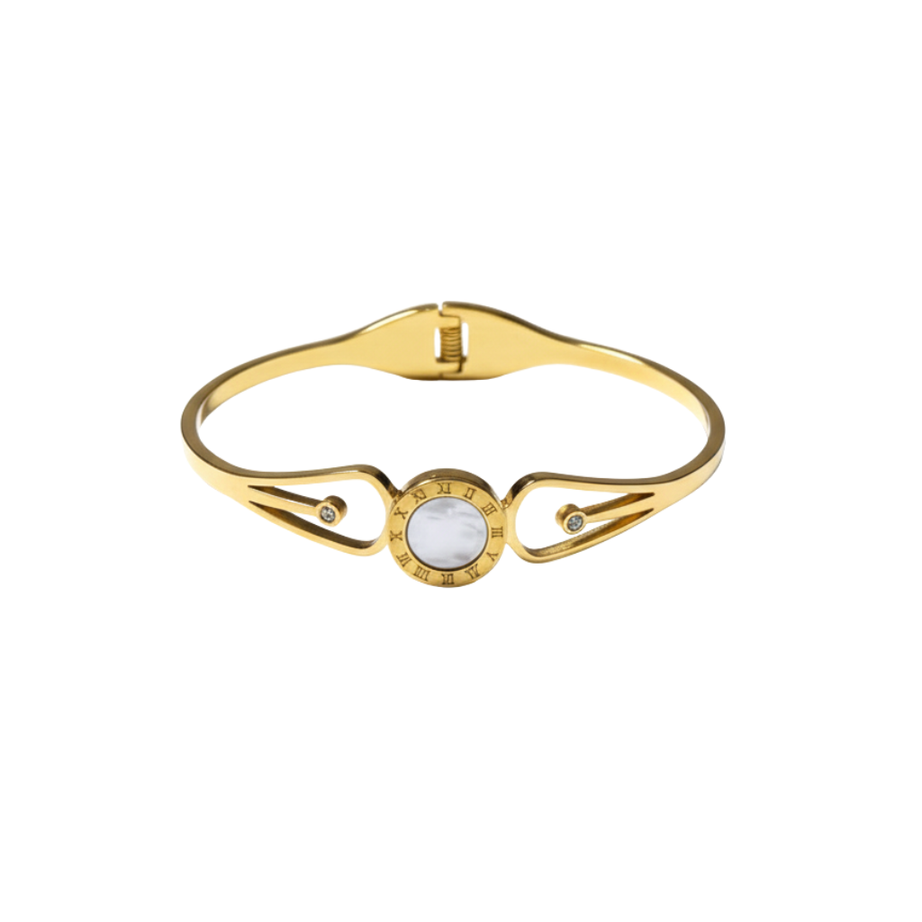 Roman Elegance Gold Bangle - Ruposhree