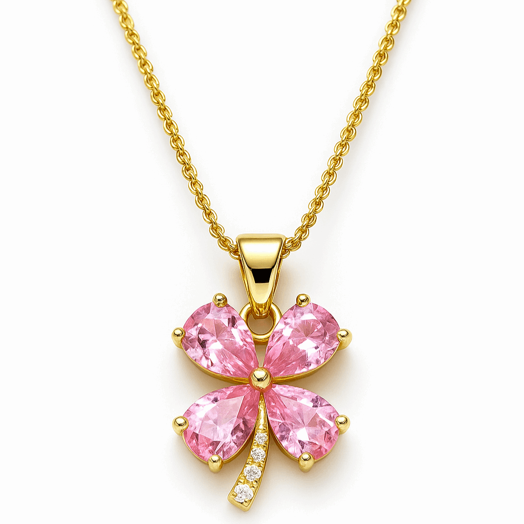 Pink Crystal Butterfly Necklace 🦋 - Ruposhree