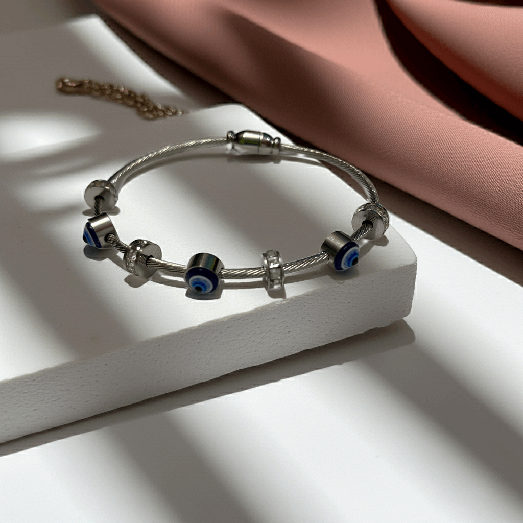 Good Luck Evil Eye Charm Bracelet – Modern Minimalist Jewelry - Ruposhree