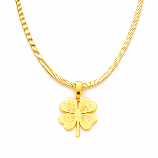Clover Luxe Gold Pendant Necklace - Ruposhree
