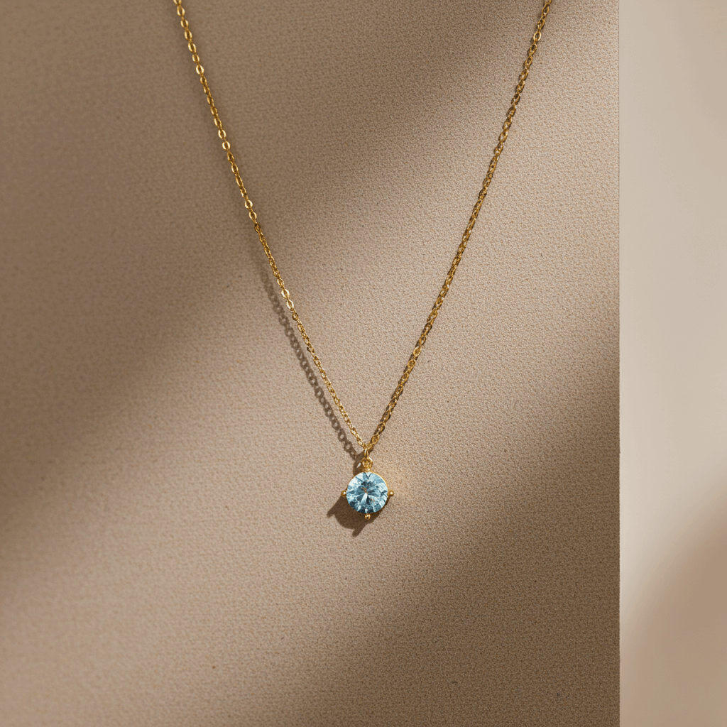 Classic Round Solitaire Pendant Necklace – Timeless Sparkle ✨ - Ruposhree