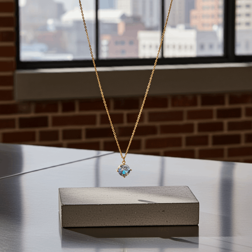 Classic Round Solitaire Pendant Necklace – Timeless Sparkle ✨ - Ruposhree