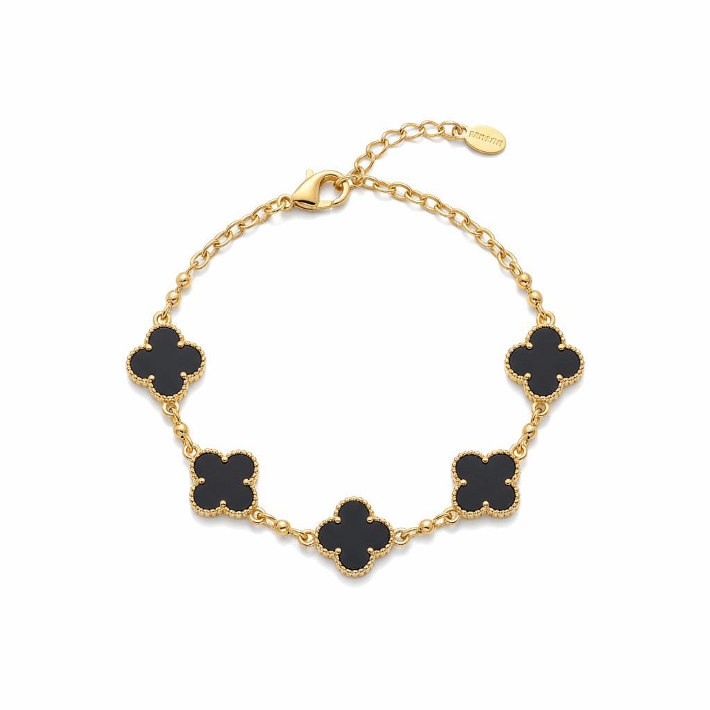 Black Clover Link Bracelet – Gold Finish