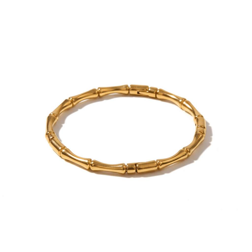 Bamboo Elegance Gold Bangle - Ruposhree