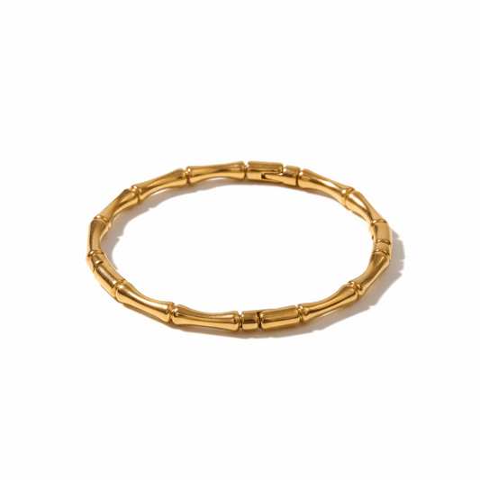 Bamboo Elegance Gold Bangle - Ruposhree