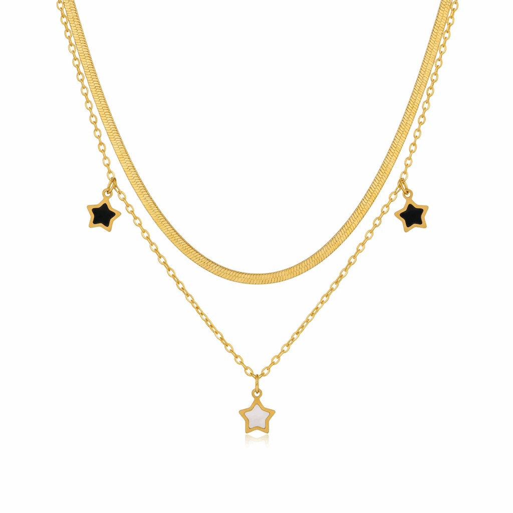 Starlit Dual-Layer Necklace - Ruposhree