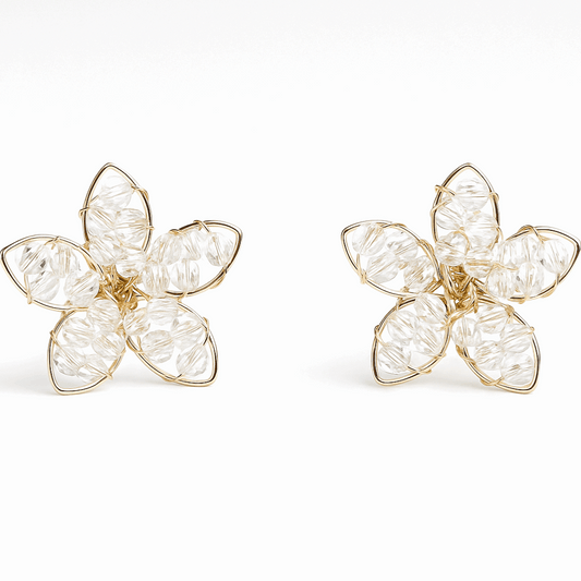 Crystal Bloom Earrings – Handcrafted Floral Elegance