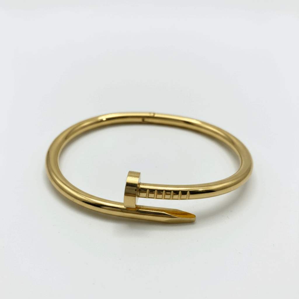 Golden Nail Head Bangle – Minimalist Luxe Statement Bracelet