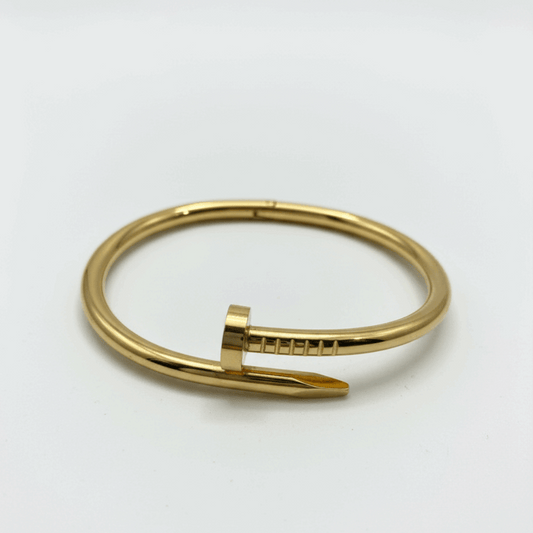 Golden Nail Head Bangle – Minimalist Luxe Statement Bracelet