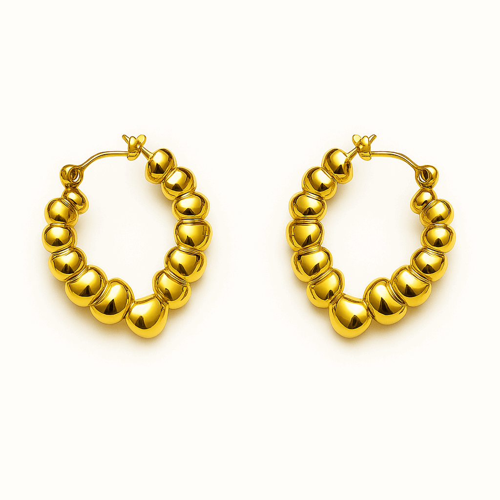 Golden Heart Chain Hoop Earrings – Love in Loops - Ruposhree