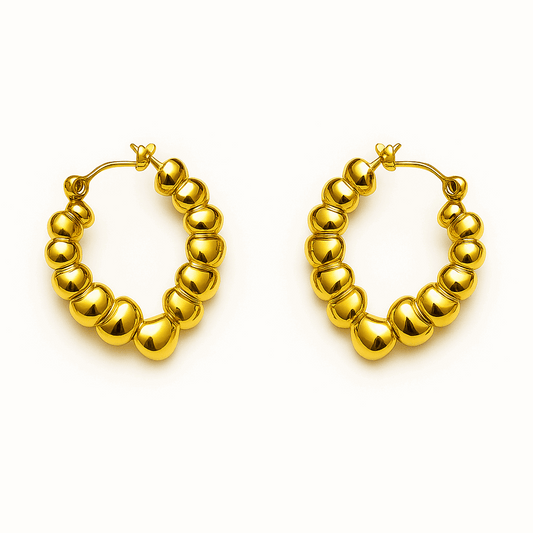 Golden Heart Chain Hoop Earrings – Love in Loops - Ruposhree