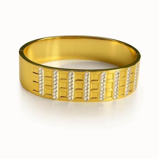 Gold Statement Band with Diamonds Accents - Ruposhree