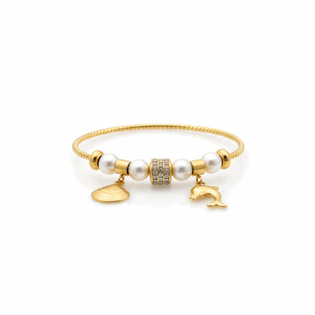 Golden Ocean Charm Bracelet 🌊✨ - Ruposhree