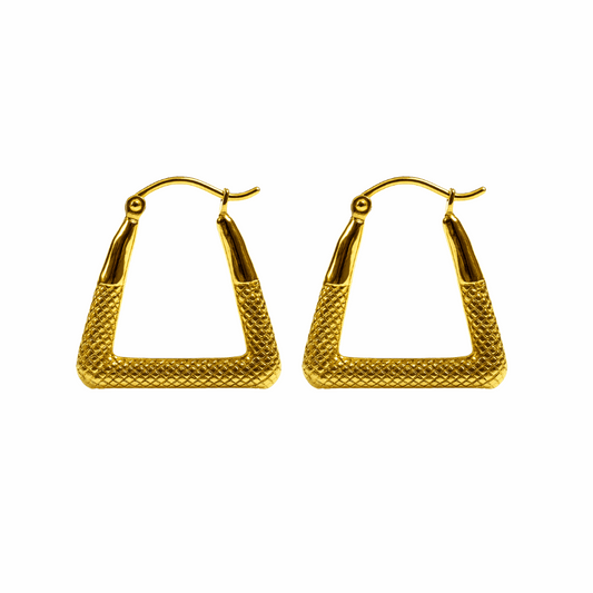 Textured Triangle Hoop Earrings - Ruposhree