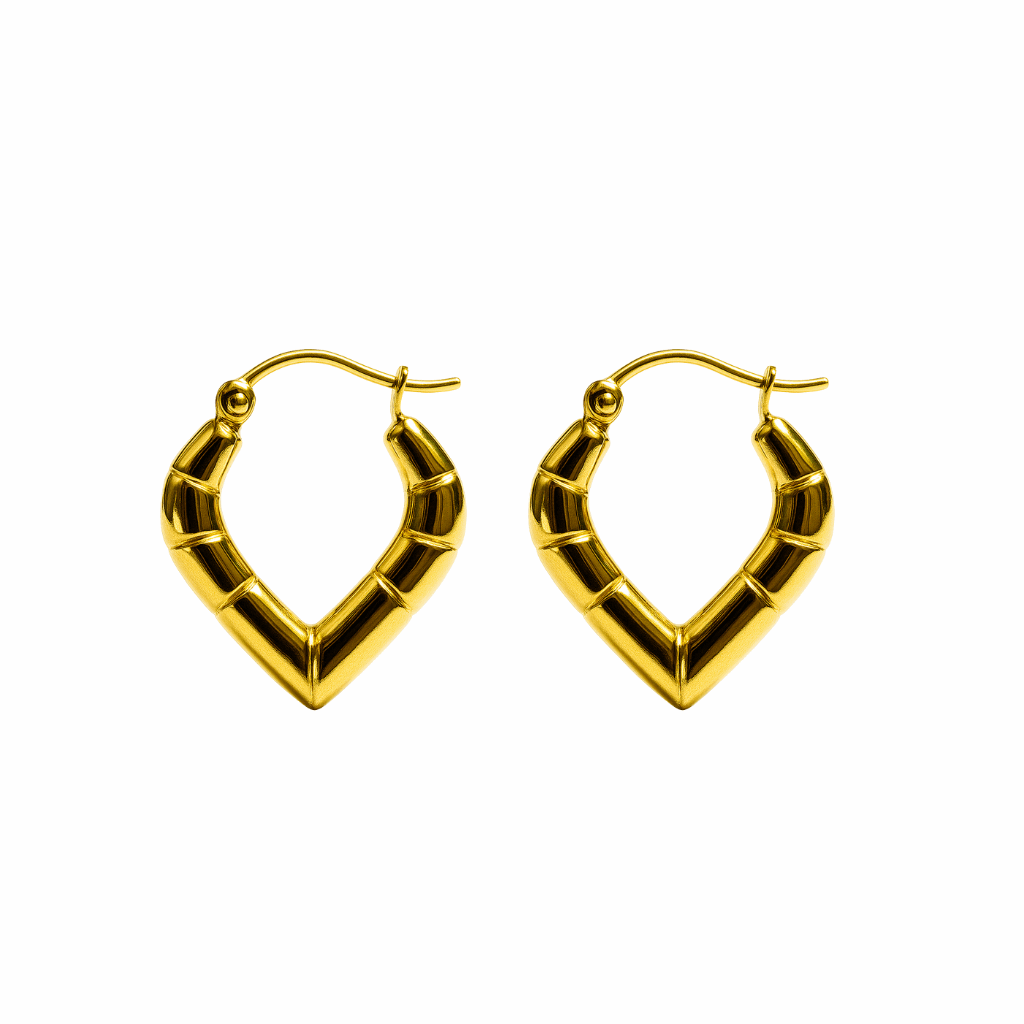 Bamboo Style V-Shape Hoops - Ruposhree