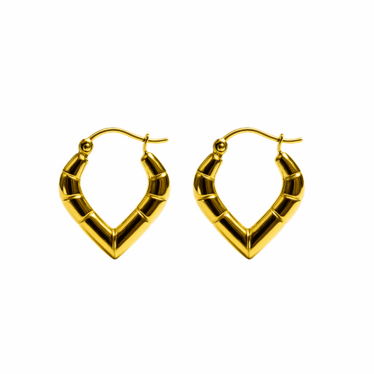 Bamboo Style V-Shape Hoops - Ruposhree