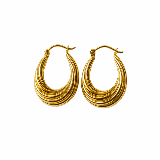 Ridged Dome Hoop Earrings - Ruposhree
