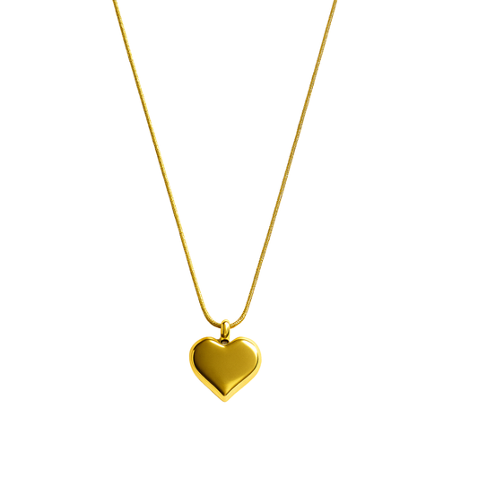 Classic Golden Heart Pendant Necklace – Timeless Love Jewelry - Ruposhree