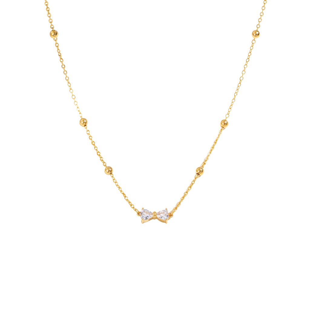 Dainty Bow Charm Necklace - Ruposhree