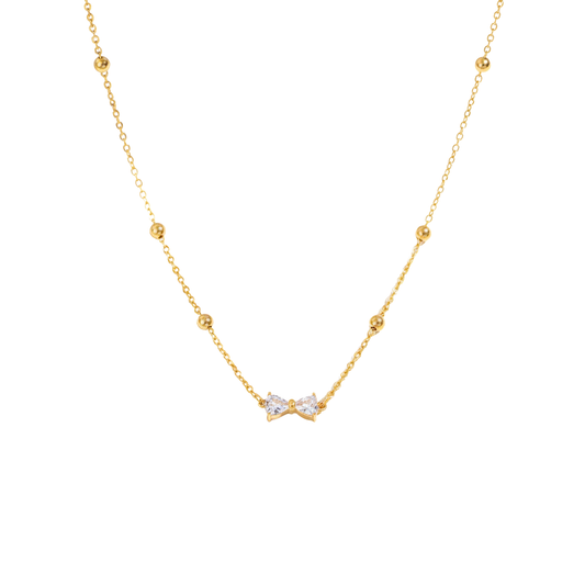Dainty Bow Charm Necklace - Ruposhree