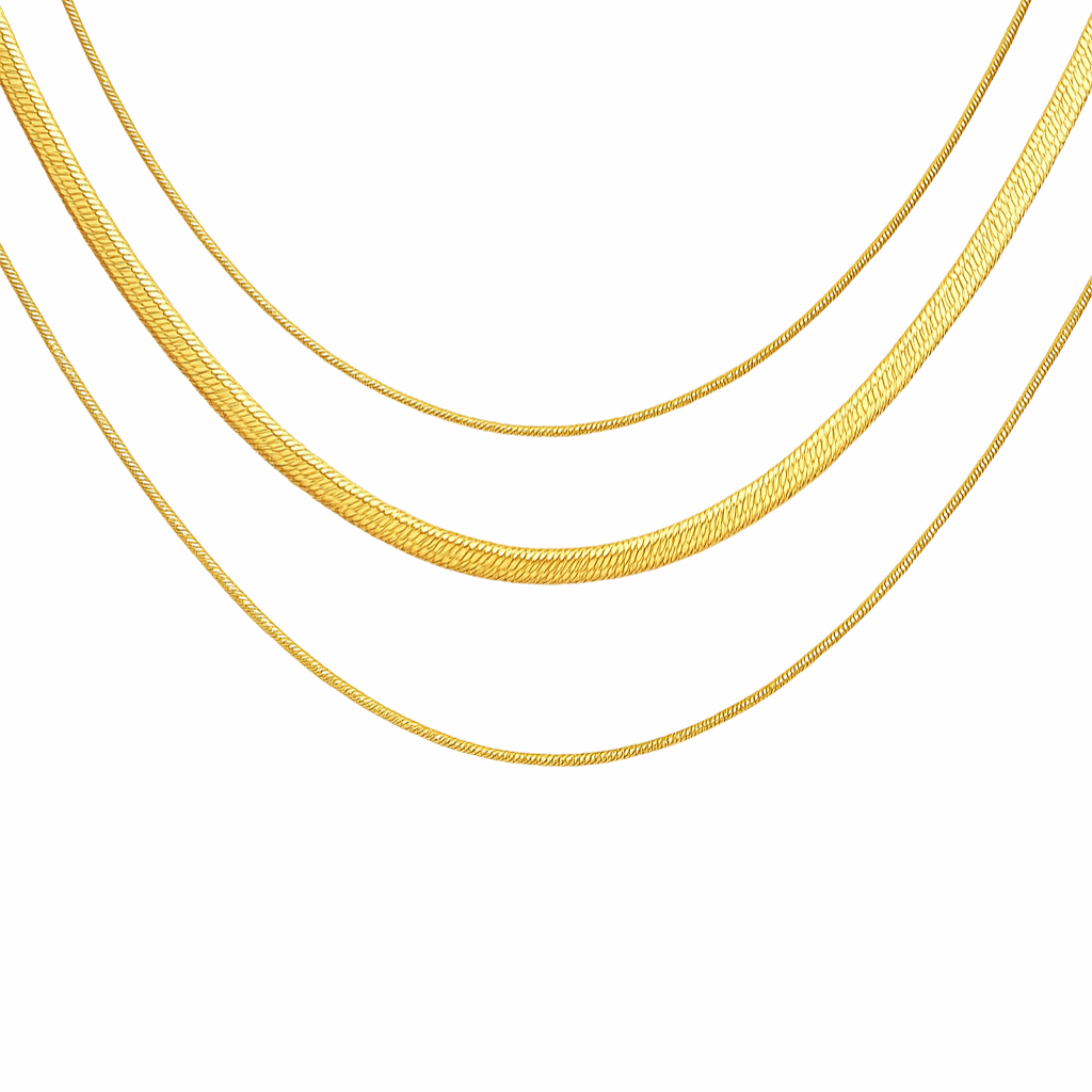 3 Layer Classic Sleek Gold Chain - Ruposhree