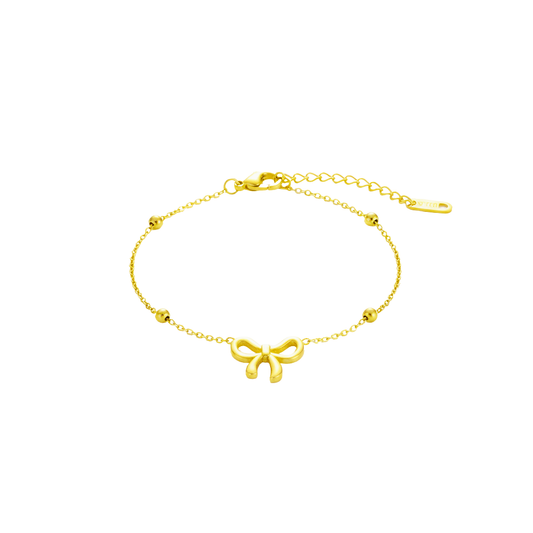 Golden Bow Charm Bracelet - Ruposhree