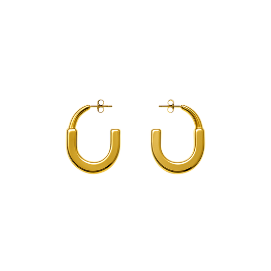 Bold U-Shaped Gold Hoop Earrings - Ruposhree