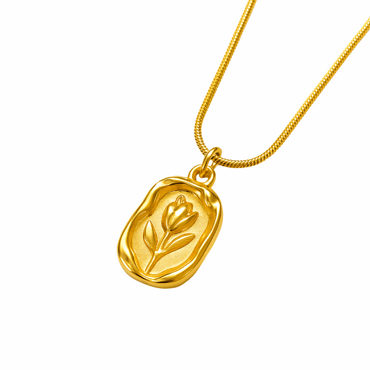 Golden Bloom Pendant Necklace - Ruposhree