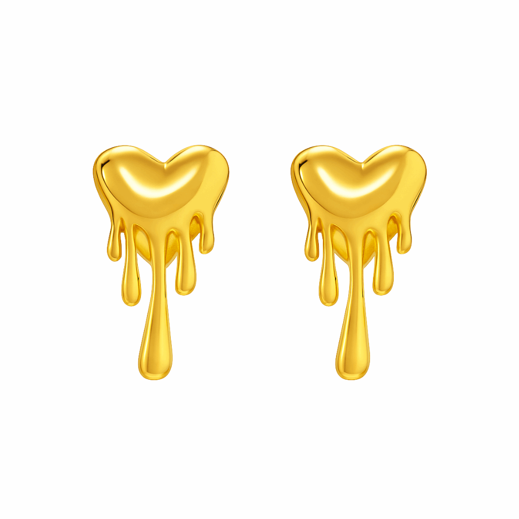 Golden Melt Heart Earrings - Ruposhree