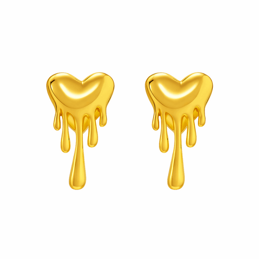 Golden Melt Heart Earrings - Ruposhree