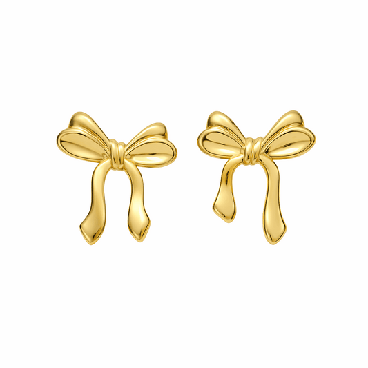 Golden Bow Charm Earrings - Ruposhree