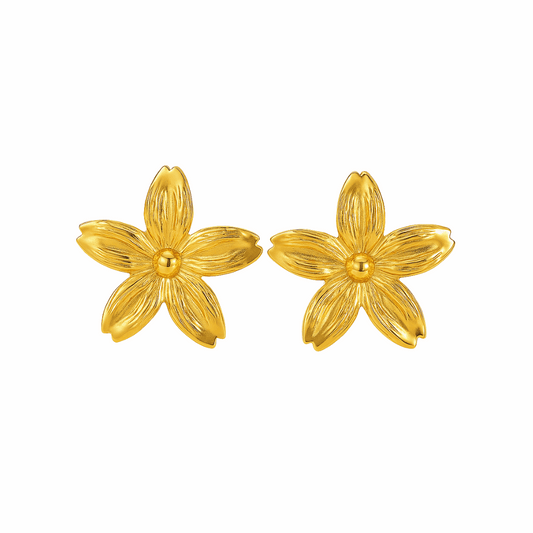 Golden Blossom Stud Earrings - Ruposhree