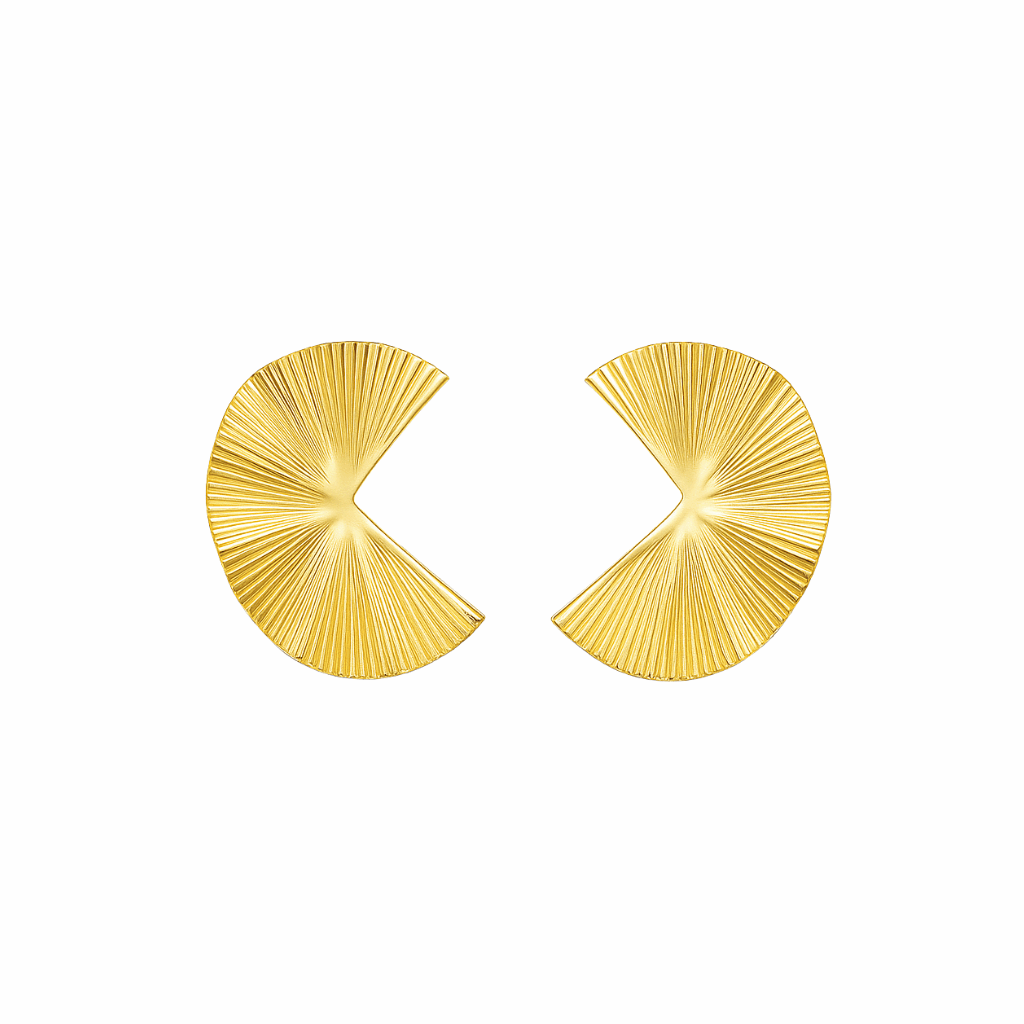 Golden Radiance Fan Earrings - Ruposhree