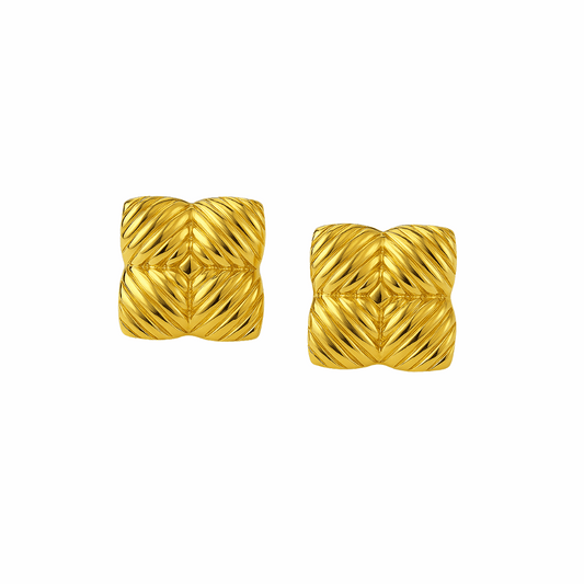 Golden Weave Stud Earrings - Ruposhree