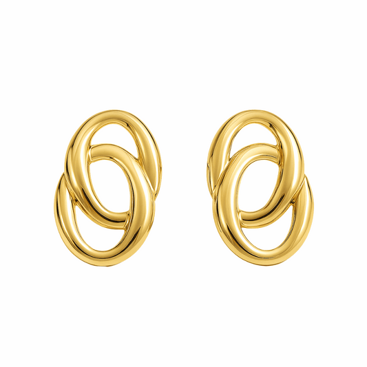 Interlinked Glow Gold Earrings - Ruposhree