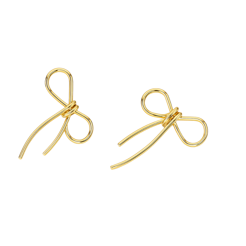 Golden Ribbon Knot Earrings - Ruposhree