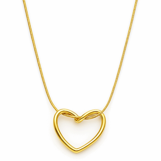 Golden Heart Knot Pendant Necklace