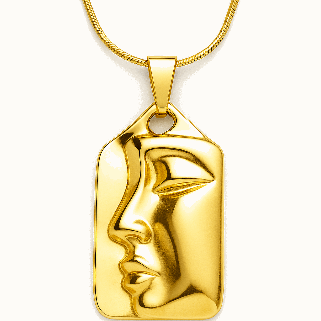 Abstract Face Pendant Necklace – Bold Artistic Expression ✨