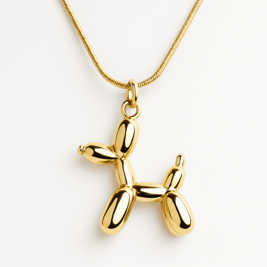 Gold Balloon Dog Pendant Necklace - Ruposhree