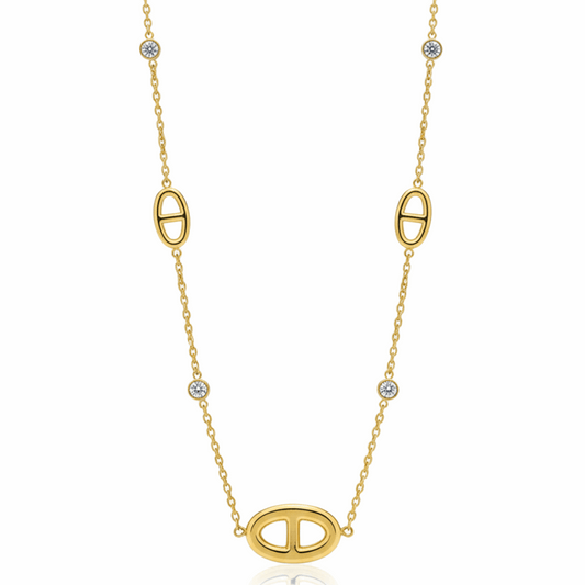 Gold Oval Link Necklace 🔗 Jewelry - Ruposhree