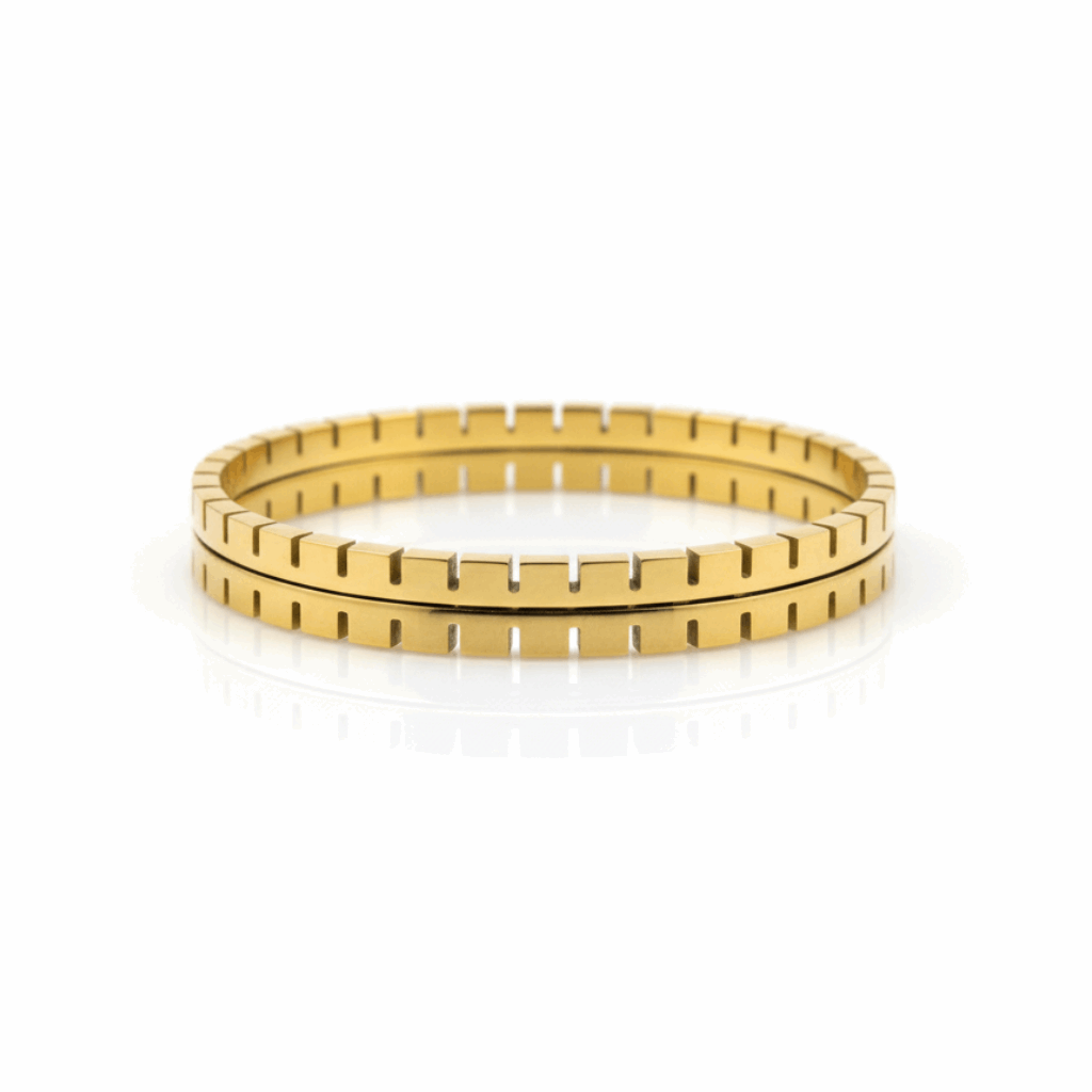 Minimalist Gold Cut-Edge Bangle - Ruposhree