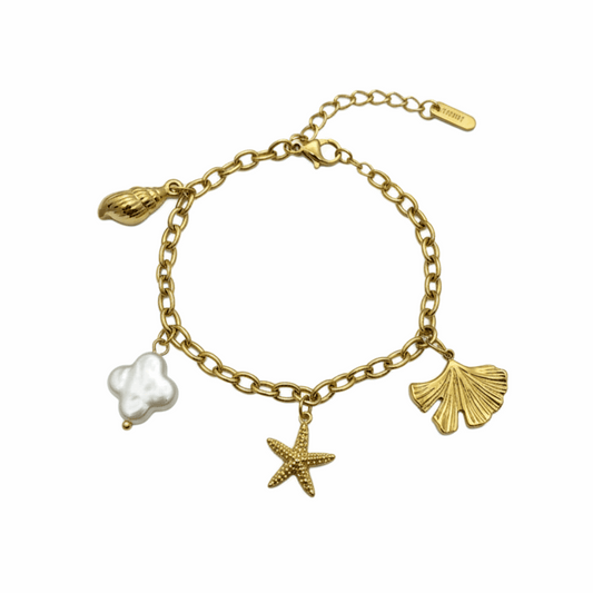 Ocean Treasures Gold Charm Bracelet - Ruposhree