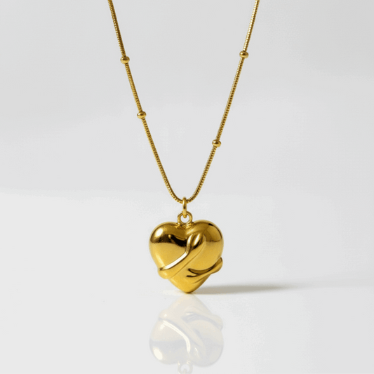 Golden Heart Locket Pendant Necklace