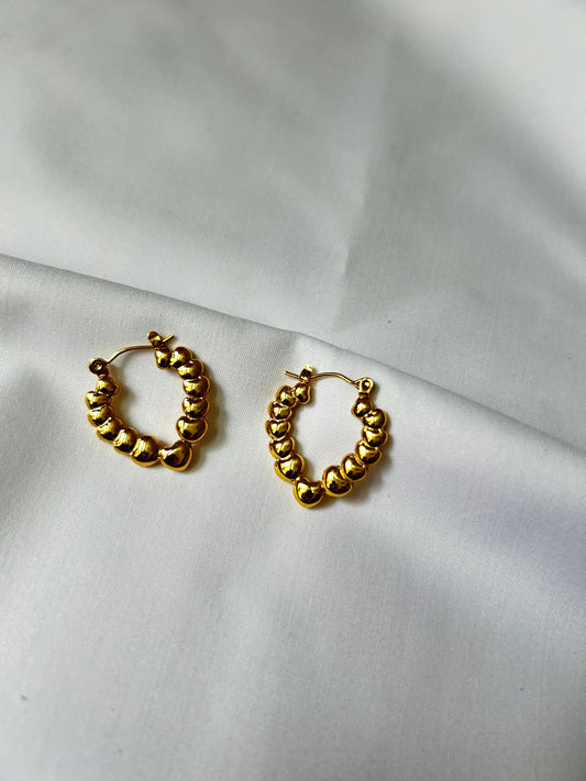 Golden Heart Hoops – 18K Gold Plated